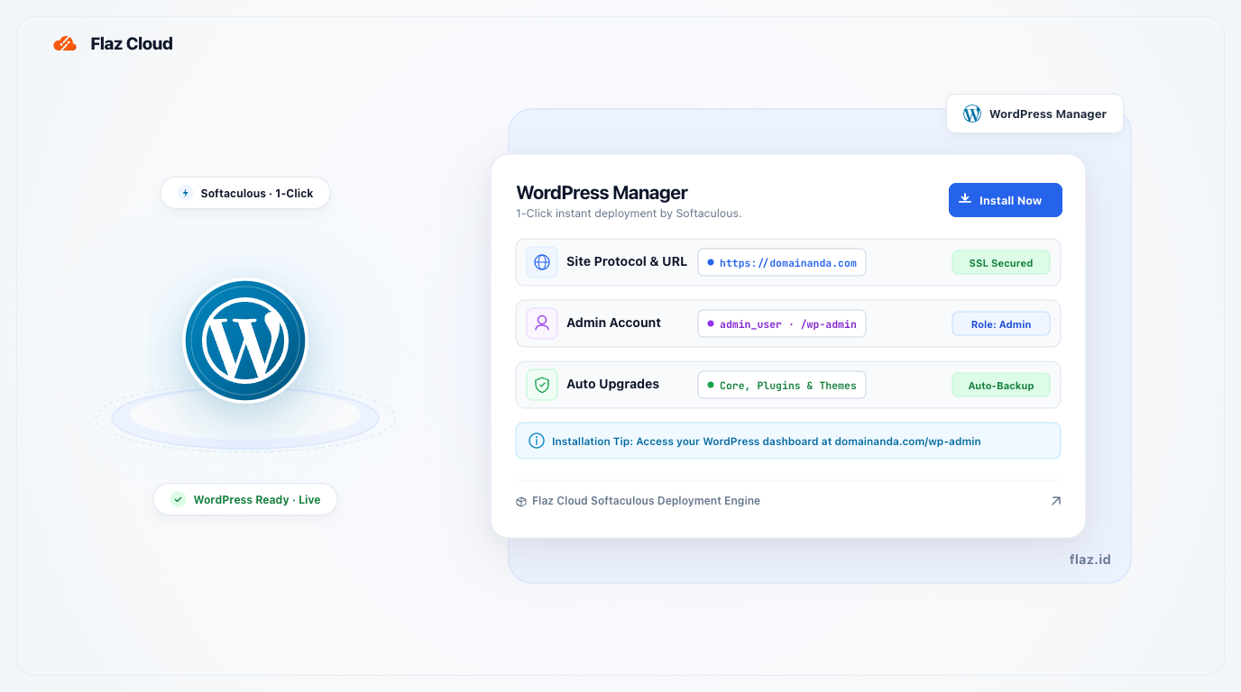 Cara Install WordPress di Flaz Cloud