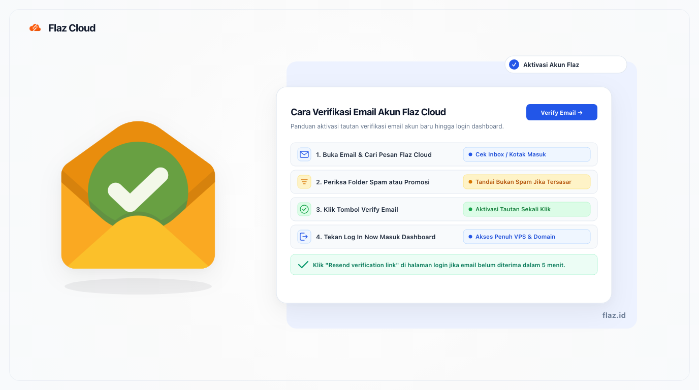 Cara Verifikasi Email Akun Flaz Cloud
