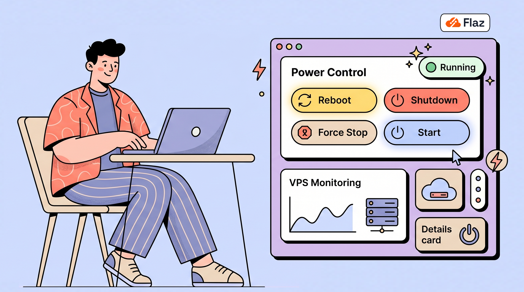 Cara Reboot Shutdown Start VPS Flaz Cloud